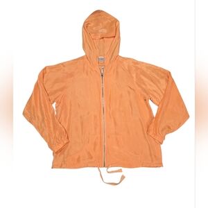 Vintage Oleg Cassini Sport Silk Hooded Jacket Orange Size Medium